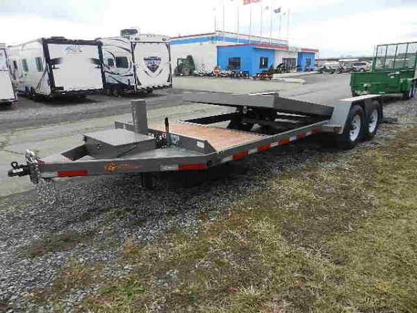BWise 7 x 22 Low Profile Split Tilt Equipment Trailer - Image 7