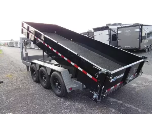 BWise 7 x 18 Gooseneck Tri-Axle Dump Trailer – Hydraulic Jacks - Image 8