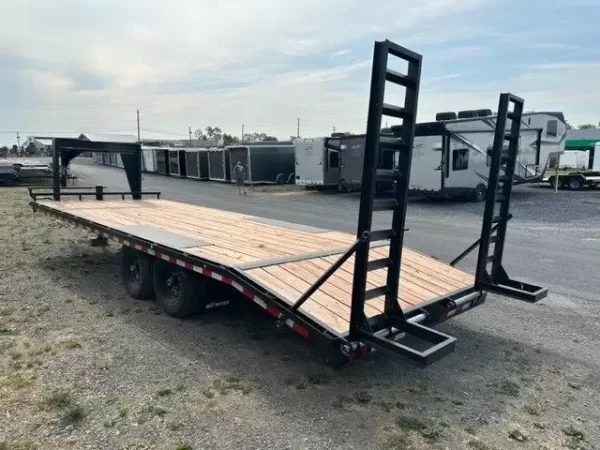 BWise 8.5 x 24 Gooseneck Equipment Trailer – Ladder Ramps - Image 2
