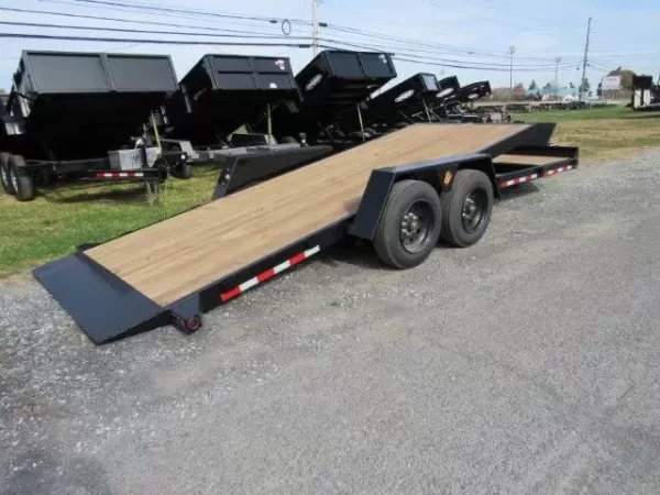 BWise 7 x 22 Low Profile Split Tilt Equipment Trailer 8K Axles - Image 3