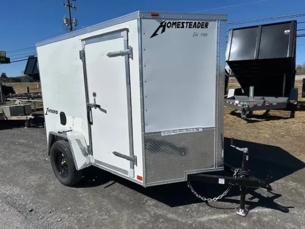 Homesteader 5 x 8 Enclosed V-Nose Cargo Trailer Barn Doors