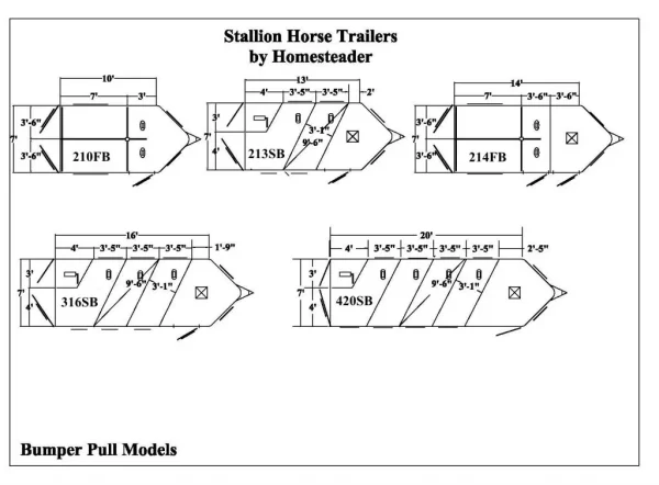 Homesteader Stallion 2 Horse Pull Trailer Front Loading - Image 10