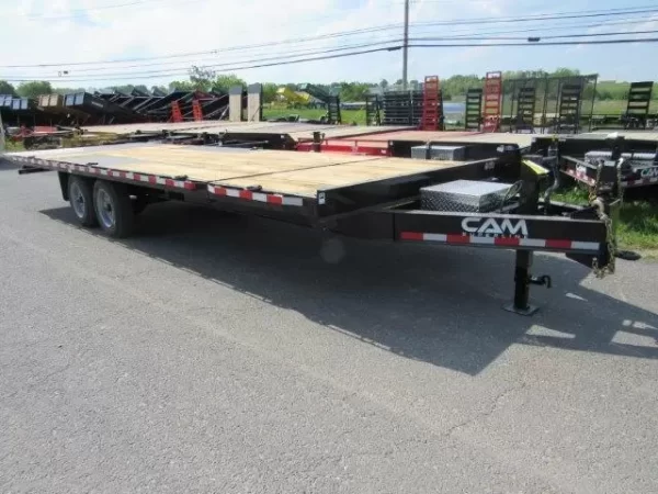 CAM Superline 8 x 24 Deckover Equipment Trailer Power Split Tilt