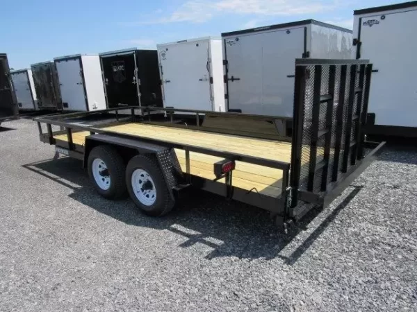 Premier 7 x 16 Landscape Utility Trailer – Rear Ramp Gate - Image 4