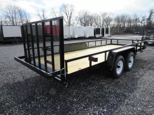 Premier 7 x 18 Landscape Utility Trailer – Rear Ramp Gate - Image 5