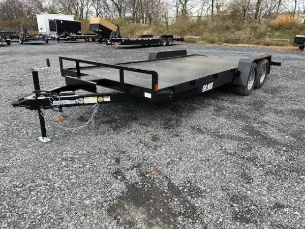 Car Mate 7 x 18 Open Car Trailer Full Steel Deck - Image 2