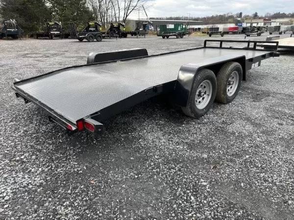 Car Mate 7 x 18 Open Car Trailer Full Steel Deck - Image 4