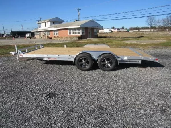 Sport Haven 7×18 Aluminum Car Trailer Wood Deck - Image 4